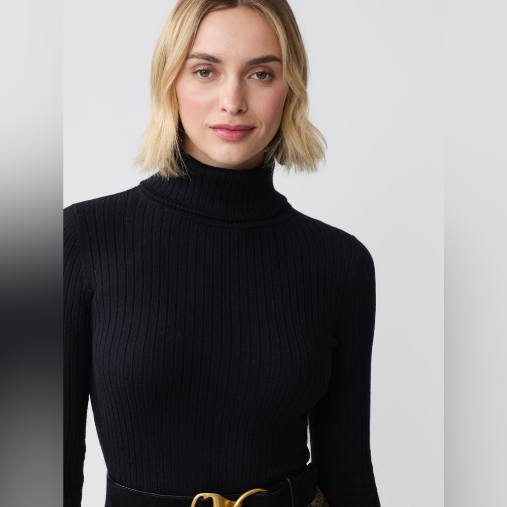 NWT- J. McGlaughlin- Arlette Turtleneck Sweater- Black - Size L